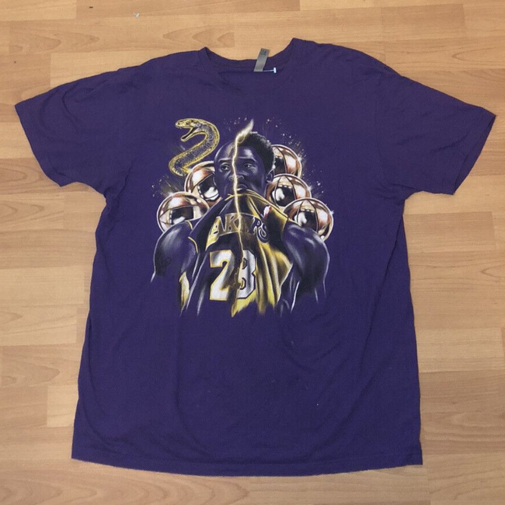 Kobe Bryant Purple T Shirt Next Level Apparel Mamba Design Past And Present SZ L
